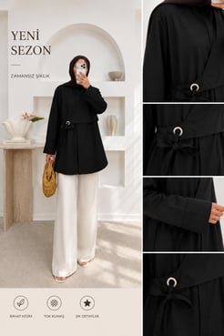 4548-poplin kumaş-bağlamalı gömlek-siyah