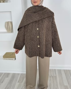 25156-ATKILI MAXMARA CEKET-KAHVE