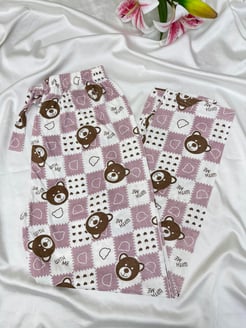 Ç565 - ayıcıklı- pijama altı-gül kurusu