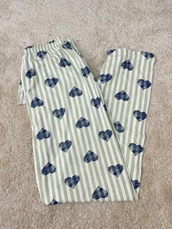 Ç565 - yeşil lacivert yıldızlı- pijama altı-beyaz