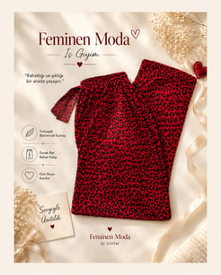 ç4632-milan kumaş battal leopar pijama altı-kırmızı
