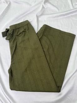 ç9316 - çift burgu bol paça  pijama altı - yeşil