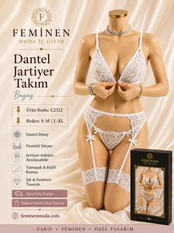 ç2322-dantelli jartiyer-beyaz
