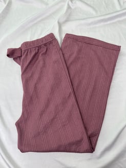 ç9316 - çift burgu bol paça  pijama altı - pembe 