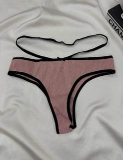 Ç29940 - BELİ İP DETAYAYLI TANGA - PUDRA  