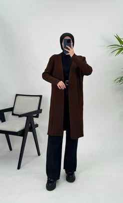 9577 SDN fitilli triko hırka acı-kahve