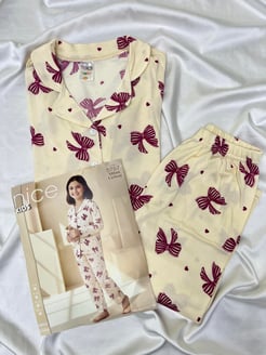 ç5757 - milan lizbon kumaş kız çoçuk pijama takımı-beyaz 