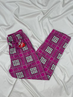Ç079 - KARELI PIJAMA ALTI - FUŞYA 