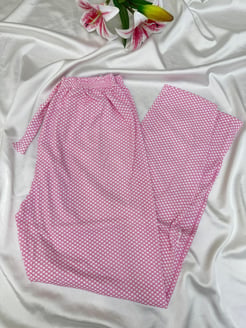 Ç565 - beyaz noktalı pijama altı - pembe