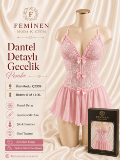 ç2309-dantelli gecelik-pembe