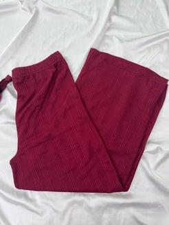 ç9316 - çift burgu bol paça  pijama altı - bordo