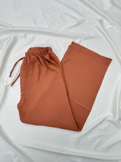 4730-ithal ayrobin kumaş-bol paça pantolon-kiremit
