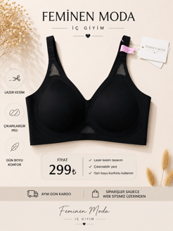 ç0097-lazer kesim sütyen-siyah