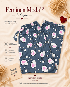 ç4632-milan kumaş battal avakadolu pijama altı-gri