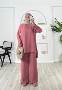 2126-ayrobin kumaş-düz model ikili takım-pudra
