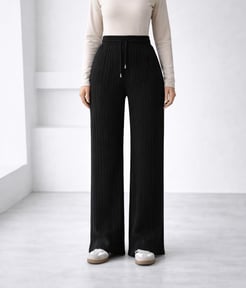 9050-triko pantolon-siyah