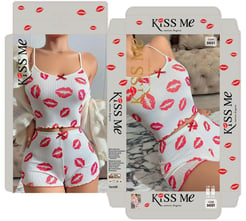 ç5021 - ip askılı love şortlu takım - beyaz 
