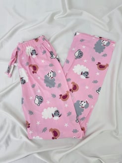 Ç9068-milan kumaş desenli pijama alı-pudra