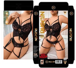 ç8004-big size dantelli jartiyer-siyah