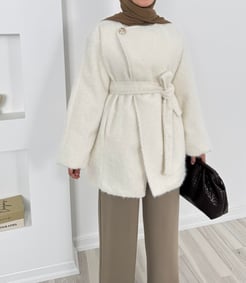 54650-yün kaşe kaban-beyaz