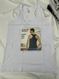 Ç1304 - ELİT ERKEK ELESTAN SPOR ATLET - BEYAZ  