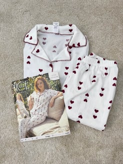 ç6226-bürümcük kumaş gömlek yaka kısa kol pijama takımı-beyaz