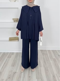 1138-modal cupra kumaş önü biyeli pantolonlu takım-lacivert 