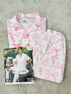ç6617-bürümcük kumaş gömlek yaka kısa kollu pijama takımı-beyaz