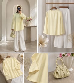 0073-modal kumaş tunik -sarı