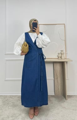 14793- kot kumaş cepli jile - mavi