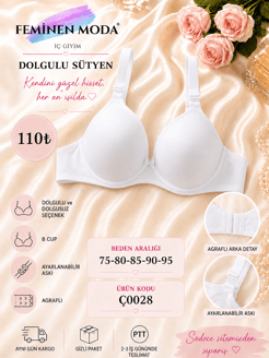 ç0028-DESTEKLİ SÜTYEN-BEYAZ