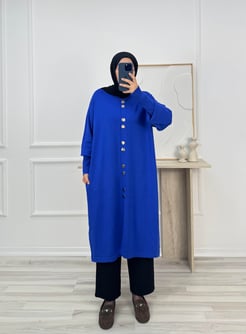 140333-ÇITÇITLI CEP DETAYLI HIRKA-MAVİ