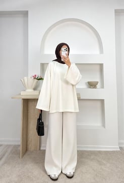 9972-oysho kumaş tunik-beyaz 