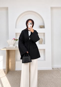 5563-müslin kumaş cepli tunik-siyah