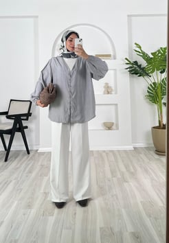 3649-çilek kumaş-önü düğmeli kimono-gri