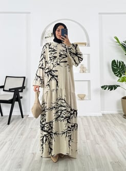 3889-keten kumaş-beline kadar düğmeli elbise-siyah
