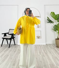 3657-poplin kumaş-önü düğmeli bilek ucu lastikli gömlek-kavuniçi