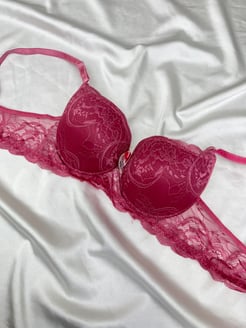 Ç9218 - DOLGULU DANTELLİ SÜTYEN - PEMBE 