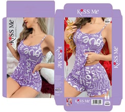 ç5059 - love yazılı şortlu takım - mor 