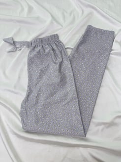 Ç2028 - süet kumaş noktalı pijama altı - gri