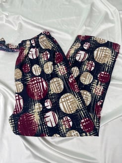 ç0139 - süet kumaş bol paça daire desenli pijama altı - lacivert 