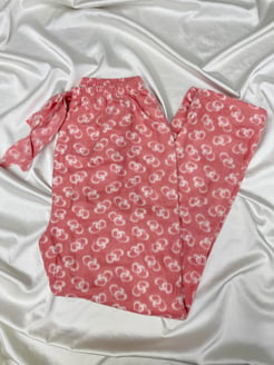 Ç472 -polar kalpli pijama altı - pembe 
