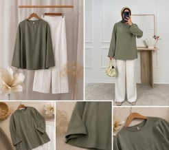 0073-modal kumaş tunik -yeşil