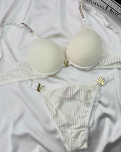 Ç608 - DESTEKLİ ASKILARI TAŞ DETAYLI SÜTYEN TAKIMI -EKRU