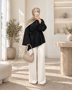 1537-oysho kumaş asimetrik tunik-siyah