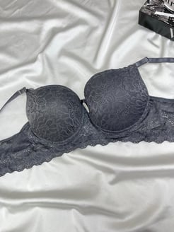 Ç9218 - DOLGULU DANTELLİ SÜTYEN -FÜME
