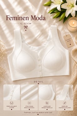 ç317-lazer kesim fitilli önden çıtçıtlı sütyen-beyaz 
