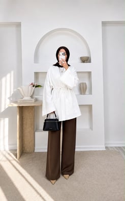 5563-müslin kumaş cepli tunik-beyaz