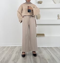 8618-sukuba dalgıç önü çizgili pantolon-taş