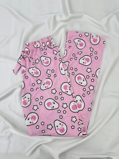 Ç9068-milan kumaş avakadolu pijama alı-pudra